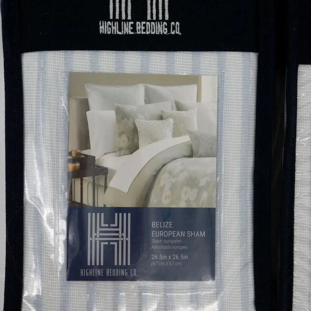 Highline Bedding Co Belize Blue Haze Stripe Euro Sham Set Of Two